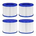 Hot Tub Replacement Filter Cartridges - Compatible with All RELXTIME, ALEKO, Wejoy, Aquaspa Hot Tub More - Screw-in Spa Filters for Inflatable Hot Tubs & Massage Pools (4 Pack)