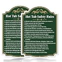 Hot Tub Safety Rules Sign 2 Pack10 x 14 inches Aluminum Green