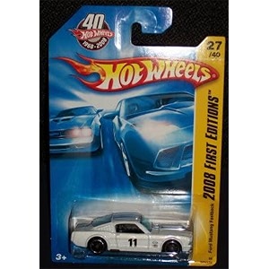 hot wheels 2008 027 27 new models white ford mustang fastback on 40th anniversary 2008 first editions card