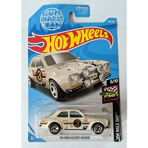 hot wheels 2019 gum ball hw race day 610 - 3970 ford escort rs1600 pack of 1 white