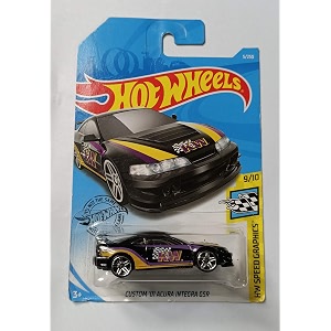 hot wheels custom 01 acura integra gsr from hw speed graphics series 910 about 3 inches longs one piece car  multicolor