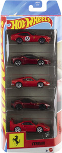 hot wheels ferrari 5-pack set of 5 die-cast toy ferrari automobiles164 scale