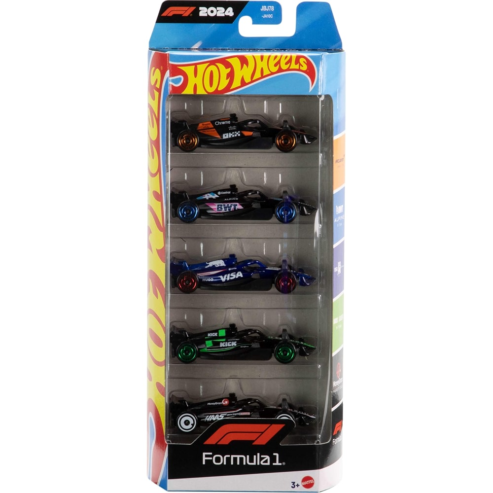 Hot Wheels Race Formula 1 Piste Grille de Départ Formule 1 coffret de course de 2 voitures de F1 sous licence officielle en métal à l'échelle 1/64 avec F1 sous licence officielle