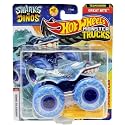 Hot Wheels Monster Trucks Sharks vs Dinos, 1:64 Scale Die-Cast Vehicle Collection, 2025 Edition (3/8 Blue Wheels Great Bite)