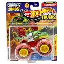 Hot Wheels Monster Trucks Sharks vs Dinos, 1:64 Scale Die-Cast Vehicle Collection, 2025 Edition (7/8 Team Dino Rageasaur Red Wheels)