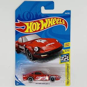 hot wheels speed graphics 910 red nissan fairlady z 244365 50th anniversary card