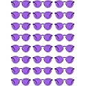 Hoteam 24 Pairs Rimless Round Sunglasses Bulk Tinted Party Sunglasses Transparent Candy Color Eyewear for Party