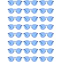 Hoteam 24 Pairs Rimless Round Sunglasses Bulk Tinted Party Sunglasses Transparent Candy Color Eyewear for Party