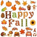 Hoteam 30 Pcs Fall Garage Door Magnets Pumpkin Maple Leaves Decor,Vivid
