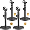 Hoteam 4 Pcs Desktop Mic Stand Adjustable Tabletop with Metal Base