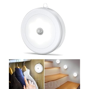 hoteon motion sensor light battery powered led night light cold 1 pack