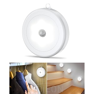 hoteon motion sensor light battery powered led night light cold 1 pack