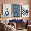 HOTHOUSE Boho Painting Home Decorative Wall Art poster With Frame For Living Room Hotel Wall Decor Digital Reprint Set of 3 (14X20 inch)