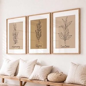 hothouse botanical wall art painting poster with frame wall decoration wall paintings for home dcor  frames for home dcor office living room  set of 3 14x20 inch