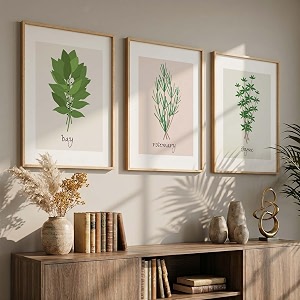 hothouse botanical wall art painting  premium art framed wall paintings for home dcor  poster with frame wall decoration painting frames for home office living room  set of 3 25x37 inch