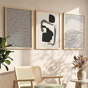 hothouse modern art decorative wall art print with frame pattern paintings for living room bed room hotel wall decor digital reprint set of 3 25x37 inch