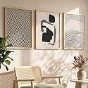 HOTHOUSE Modern Art Decorative Wall Art Print With Frame Pattern Paintings For Living Room Bed Room Hotel Wall Decor Digital Reprint Set of 3 (20X30 inch)