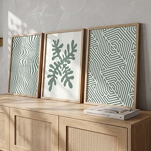 hothouse modern art home decoration pattern paintings with frame for living room bed room hotel wall decor digital reprint set of 3 25x37 inch