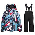 HOTIAN Boys 2 Piece Ski Jacket Snow Jacket Pants Suits Windproof Waterproof Winter Coats