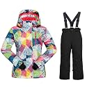 HOTIAN Boys 2 Piece Ski Jacket Snow Jacket Pants Suits Windproof Waterproof Winter Coats