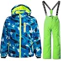 HOTIAN Boys 2 Piece Ski Jacket Snow Jacket Pants Suits Windproof Waterproof Winter Coats