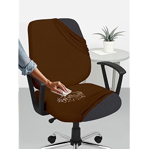 hotkei black dry fit office chair cover set of 2 water resistant seat chair covers 220gsm fabric stretchable rotating computer chair slipcovers protector high chair cover for office desk chair 2 pcs