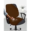 HOTKEI Dark Brown Dry Fit Office Chair Cover Pack of 1 Water Resistant Seat Chairs Covers Stretchable Rotating Computer Slipcovers Protector High Seat Cover for Office Desk Chairs 2 Pcs