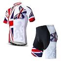 Hotlion Men's Cycling Jersey Sets Gel Pad Summer Bike Clothing Suit Breathable Bike Clothes with 3 Rear Pockets