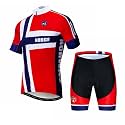 Hotlion Men's Cycling Jersey Sets Gel Pad Summer Bike Clothing Suit Breathable Bike Clothes with 3 Rear Pockets