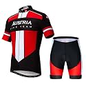 Hotlion Men's Cycling Jersey Sets Gel Pad Summer Bike Clothing Suit Breathable Bike Clothes with 3 Rear Pockets
