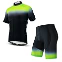 Hotlion Men's Cycling Jersey Sets Gel Pad Summer Bike Clothing Suit Breathable Bike Clothes with 3 Rear Pockets