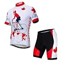 Hotlion Men's Cycling Jersey Sets Gel Pad Summer Bike Clothing Suit Breathable Bike Clothes with 3 Rear Pockets