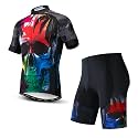 Hotlion Men's Cycling Jersey Sets Gel Pad Summer Bike Clothing Suit Breathable Bike Clothes with 3 Rear Pockets