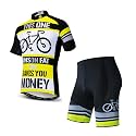 Hotlion Men's Cycling Jersey Sets Gel Pad Summer Bike Clothing Suit Breathable Bike Clothes with 3 Rear Pockets