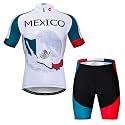 Hotlion Men's Cycling Jersey Sets Gel Pad Summer Bike Clothing Suit Breathable Bike Clothes with 3 Rear Pockets