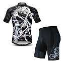 Hotlion Men's Cycling Jersey Sets Gel Pad Summer Bike Clothing Suit Breathable Bike Clothes with 3 Rear Pockets