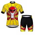 Hotlion Men's Cycling Jersey Sets Gel Pad Summer Bike Clothing Suit Breathable Bike Clothes with 3 Rear Pockets
