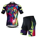 Hotlion Men's Cycling Jersey Sets Gel Pad Summer Bike Clothing Suit Breathable Bike Clothes with 3 Rear Pockets