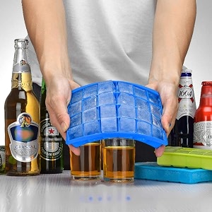 24 cavity silicone ice cube trays 1 pack blue