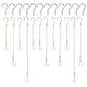 Hotop 12PCS Ceiling Hooks with Chains for Bird Feeders Planters, Gold