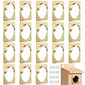 Hotop 18 Pcs 1 1/2'' Opening Bluebird Metal House Hole Guard with Rain Baffle Portal Bird House Protect Bird Room Guard Copper Portal with Opening for Eastern Bluebird Rooms Sparrow Houses
