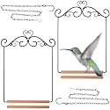 Hotop 2 Pcs Hummingbird Swings and Perches Wooden Dowel Chain, Black