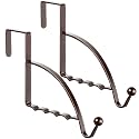 Hotop 2 Pcs Metal Over The Door Hooks, Clothes Hanger, Bronze