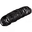 Hotop 200 Pcs Black 80s Silicone Jelly Rubber Bracelets Hair Tie Women