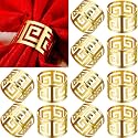 Hotop 200 Pcs Gold Napkin Rings, Hollow Out Metal Buckles for Christmas
