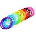 Hotop 200 Pcs Multicolor 80s Silicone Jelly Rubber Bracelets Hair Tie Women