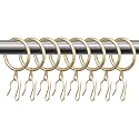 Hotop 30 Pcs Metal Curtain Rings with Hooks,Champagne Gold,42mm