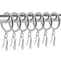 Hotop 30 Pcs Metal Curtain Rings with Hooks, 1.26 Inches Interior Diameter