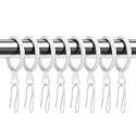 Hotop 30 Pcs Metal Curtain Rings with Hooks,White,42mm