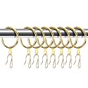 Hotop 30 Pcs Metal Curtain Rings with Hooks,Gold,32 Mm